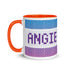 Personalized Knitting Mug with Color Inside, Yarn Lover Gift, Fair Isle Name Mug, Mug for Knitter, Cute knitting mug, knit coffee cup,